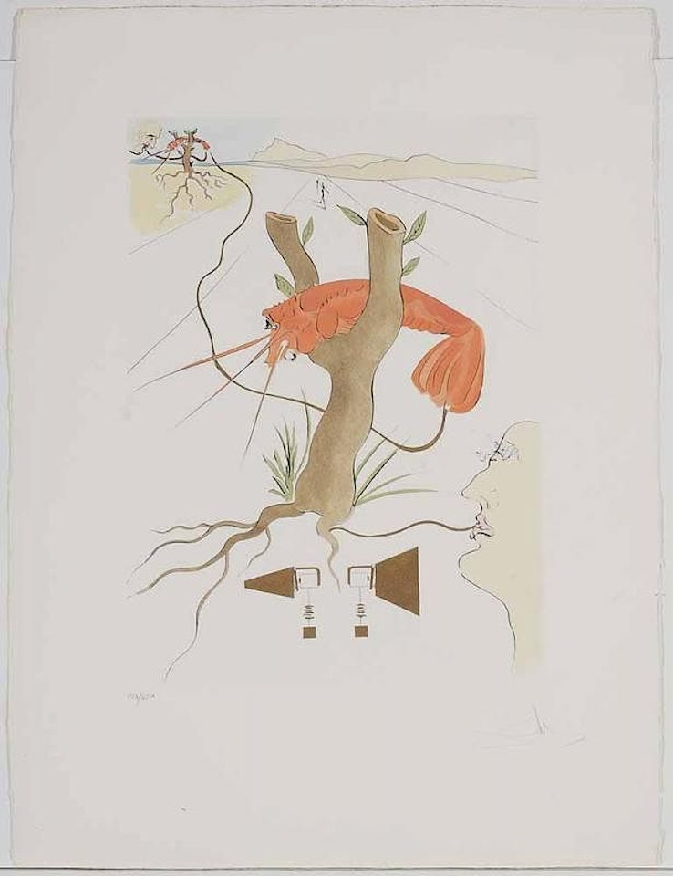 [Le téléphone], for [Hommage à Leonardo da Vinci] (F. 75-8 I) by Salvador Dali