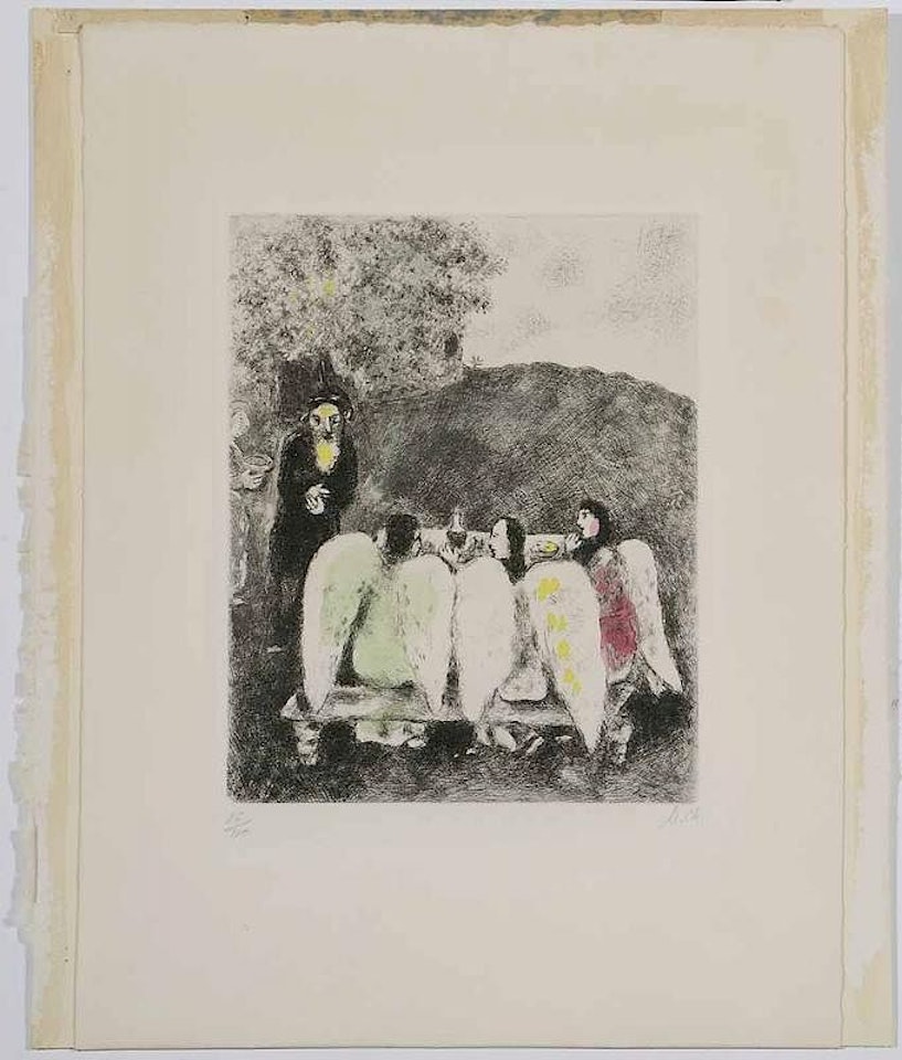 [Abraham et les trois anges]; pl. 7 by Marc Chagall