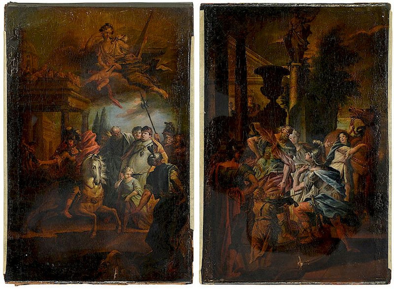 Two classical court scenes by Italian School