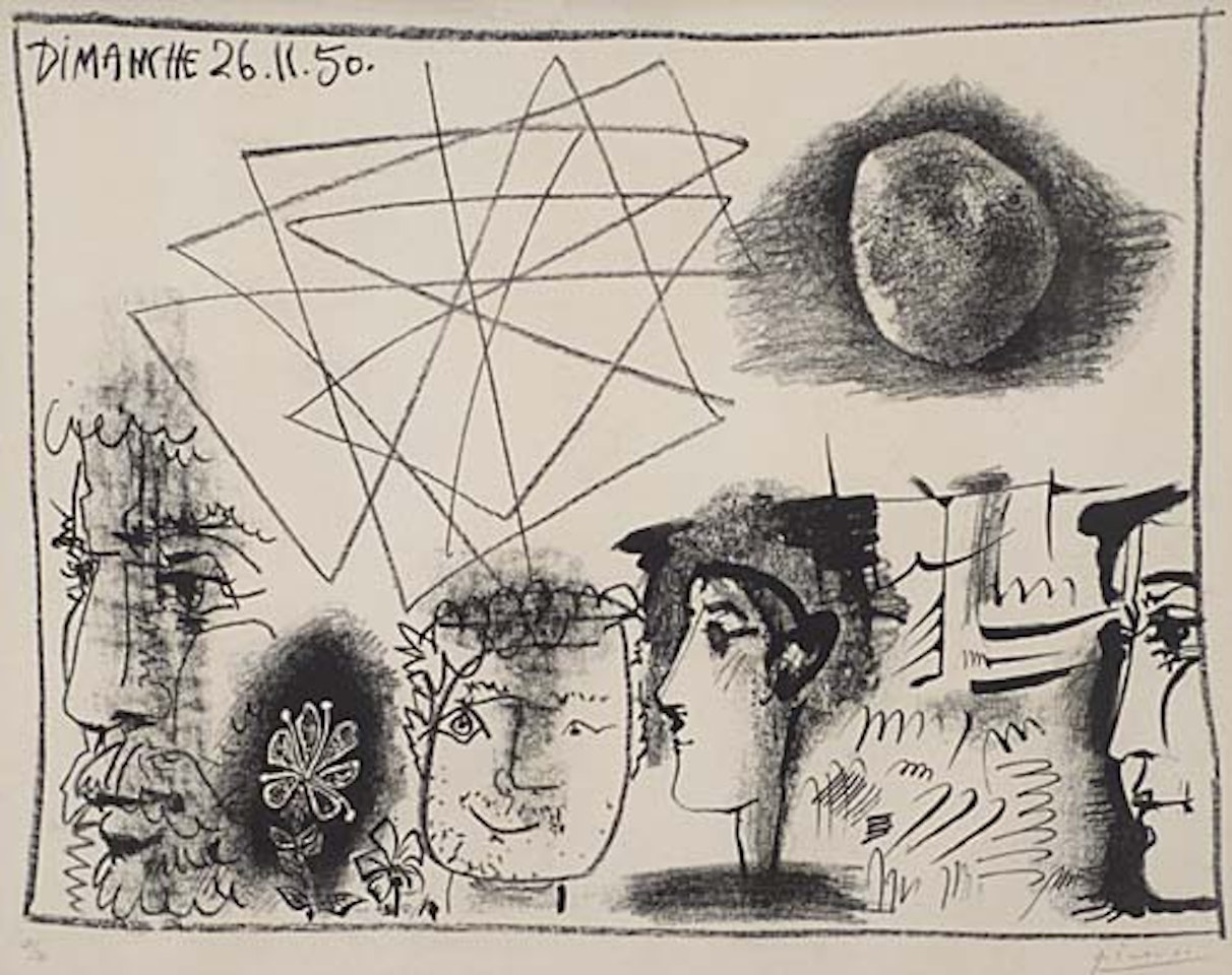 Têtes et pierre by Pablo Picasso