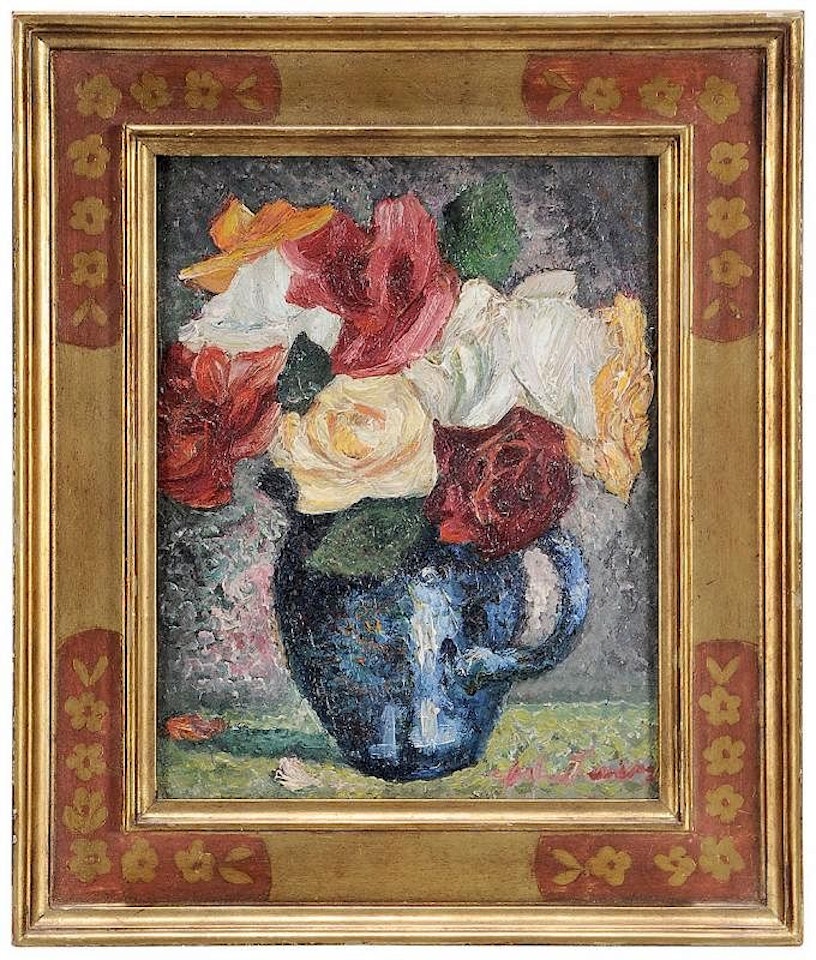 Still Life with Roses in a Pitcher by Hayley Lever