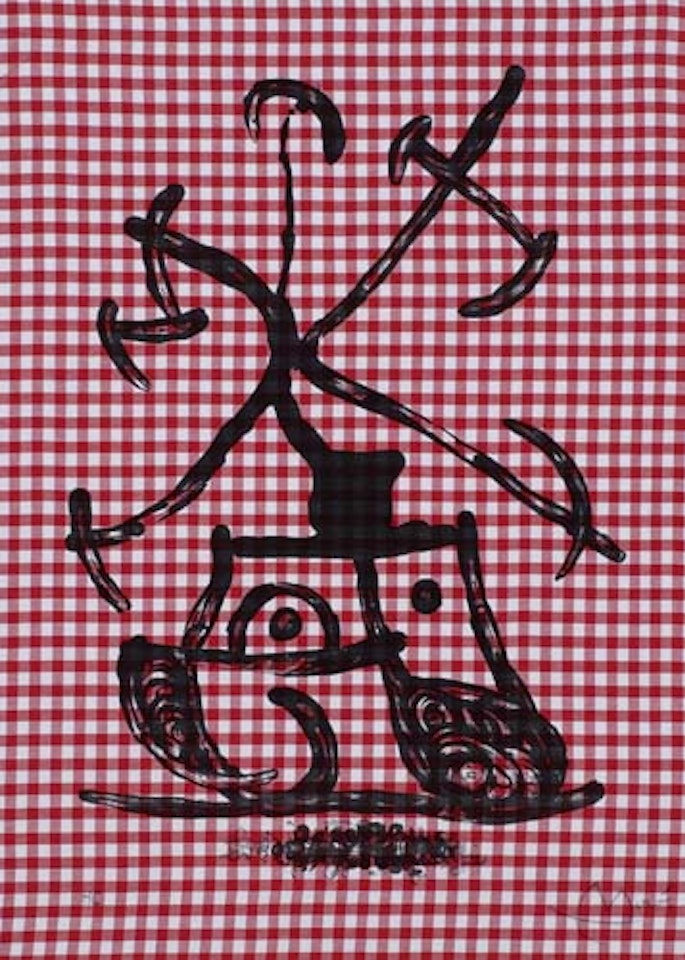 The Lady Playing Checkers by Joan Miró