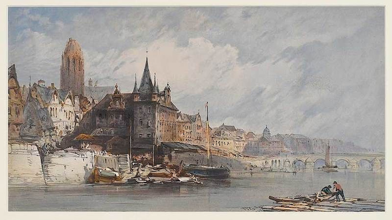 The Rententurm, Looking Towards the Old Bridge on the Main, Frankfurt by William Callow