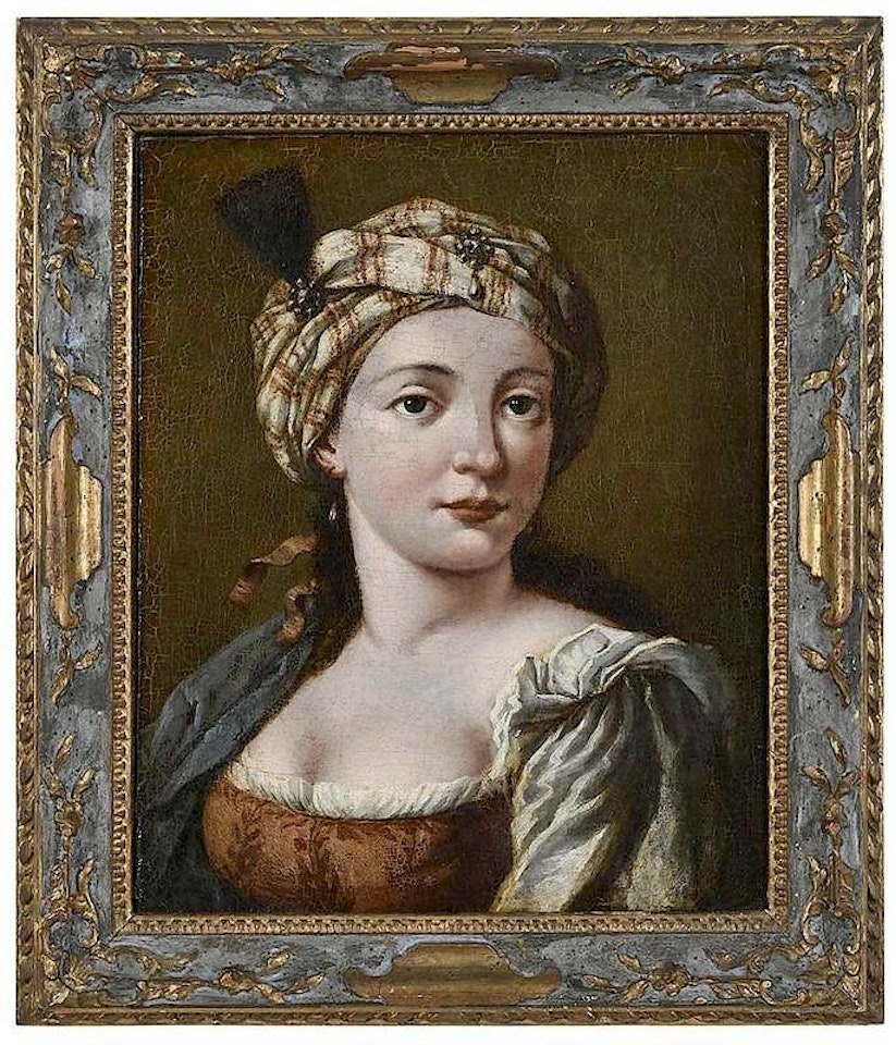 Portrait of a Woman Wearing a Turban by Italian School