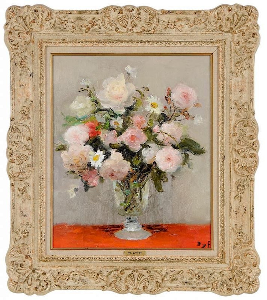 [Roses et coquelicots (roses du jardin)] by Marcel Dyf