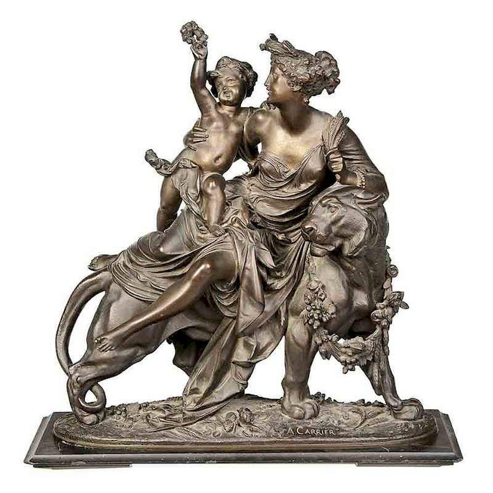 Ceres Riding a Tiger, an allegorical representation of the harvest by Albert-Ernest Carrier-Belleuse