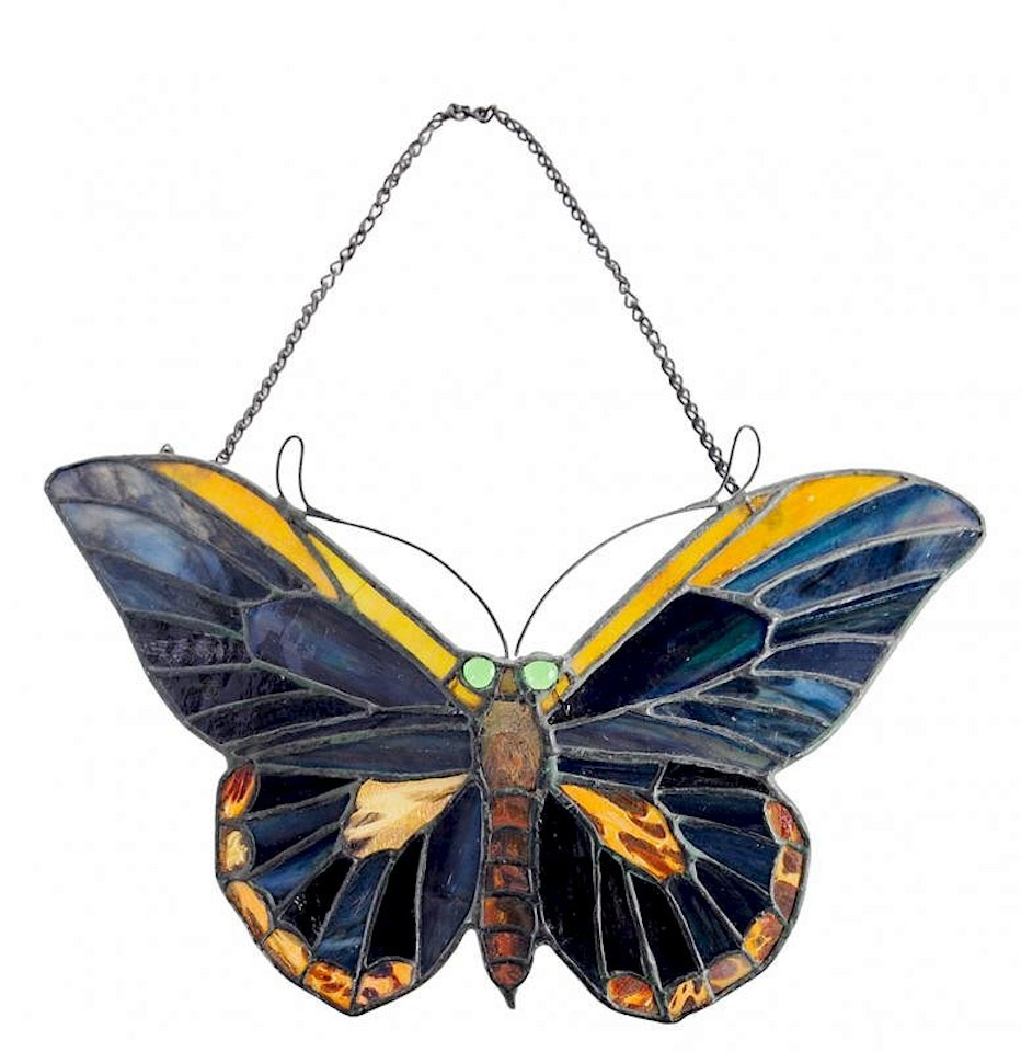 Rare Tiffany Studios Butterfly Lamp Screen by Tiffany Studios