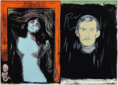 Madonna and Self-Portrait with Skeleton"s Arm (After Munch)