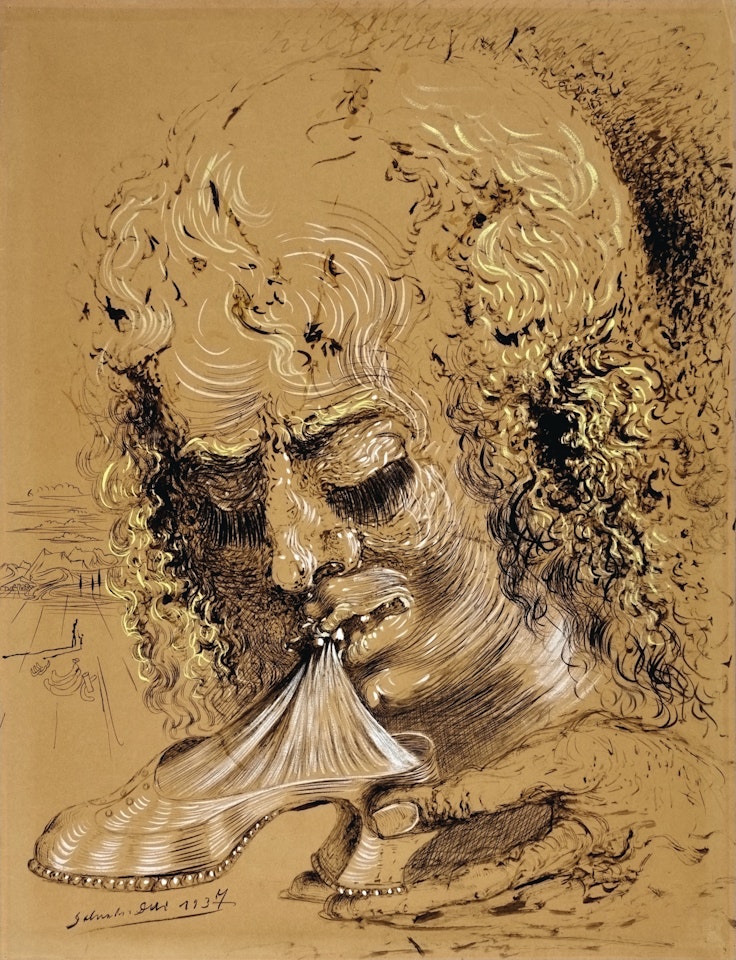 Cannibalisme des objets, tête de femme avec soulier by Salvador Dali