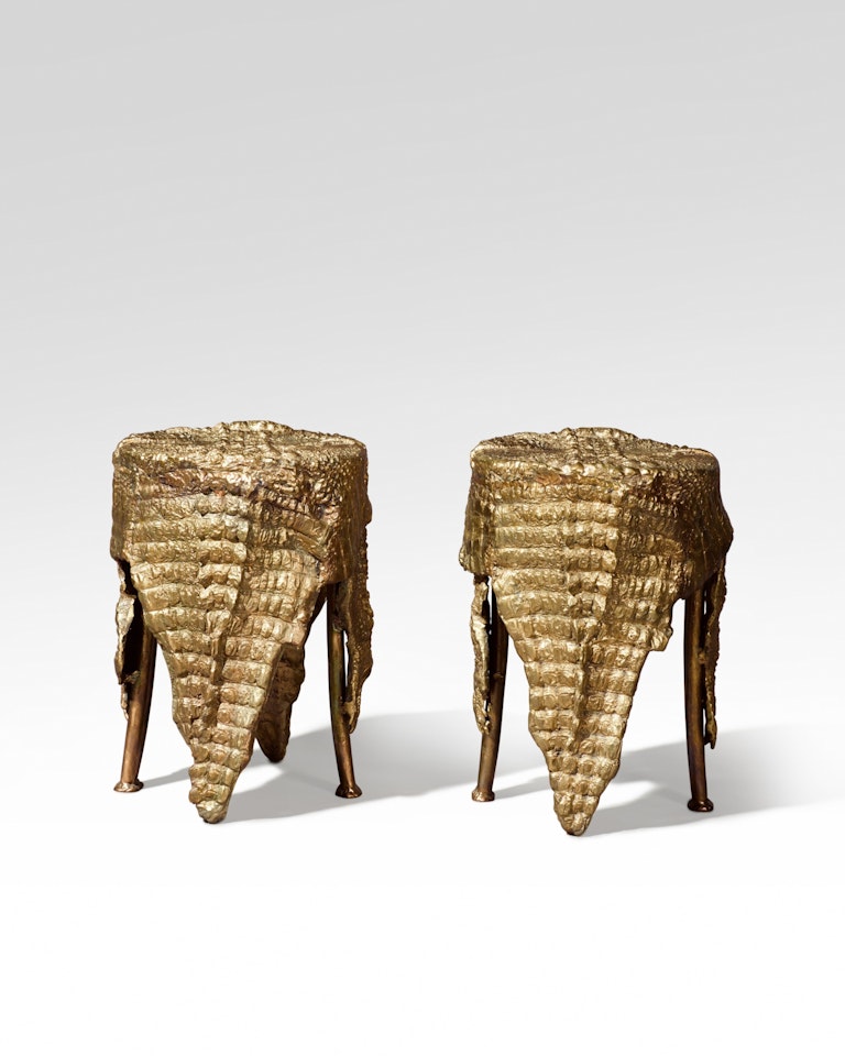 Two Unique Crocodile Stools by Claude Lalanne
