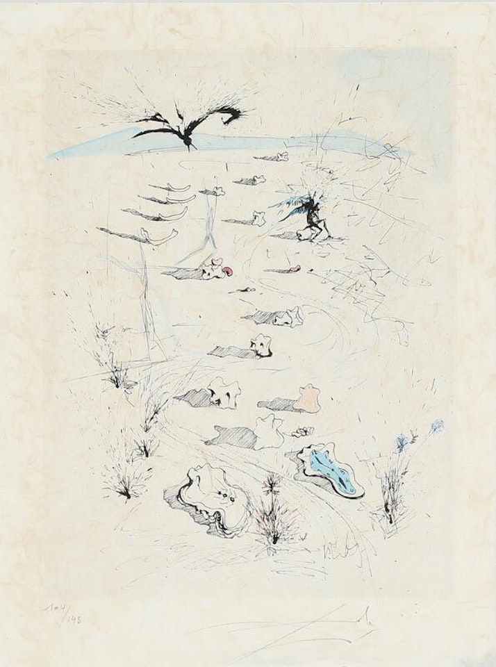 “Tête d"épines” from the series “Poèmes Secrets d"Apollinaire” by Salvador Dali