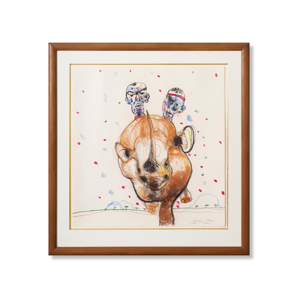 Chasing a Rhino by John Olsen