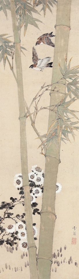 BIRDS, BAMBOO AND DAISY by Chen Zhifo