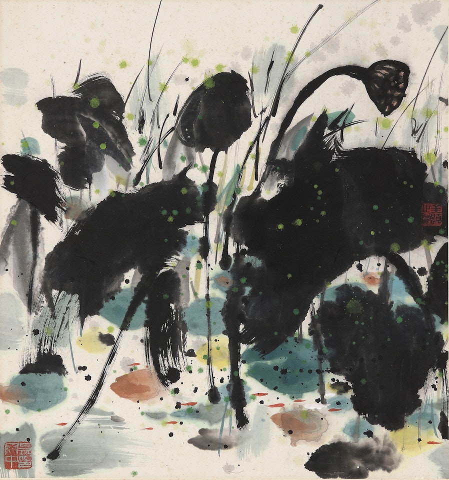 LOTUS POND AND FISHES by Wu Guanzhong