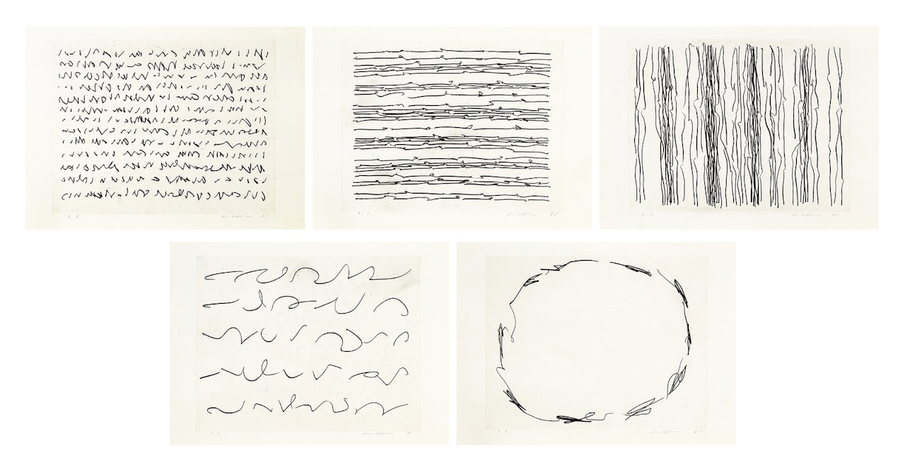 From Line Ⅱ (complete set of 5) by Lee Ufan
