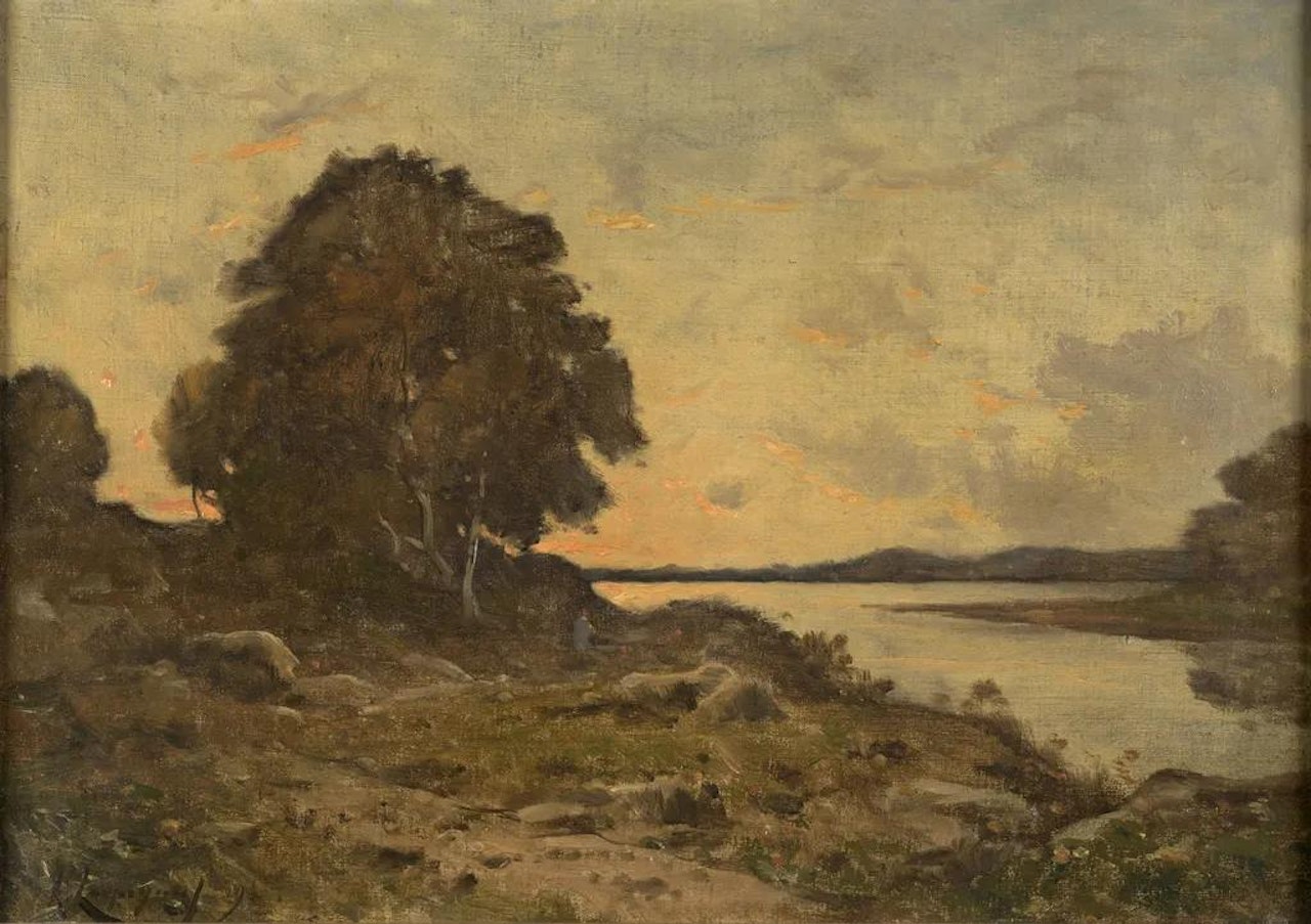 "La Loire à Nevers" by Henri Harpignies