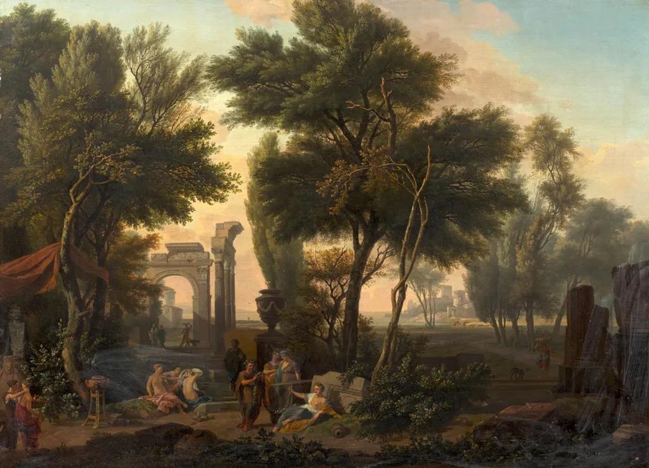 Classical landscape with characters by Isaac de Moucheron