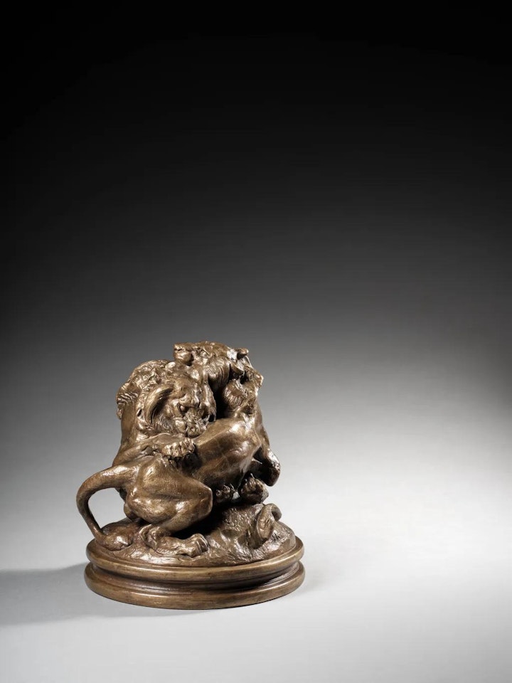 Two young lions by Antoine-Louis Barye