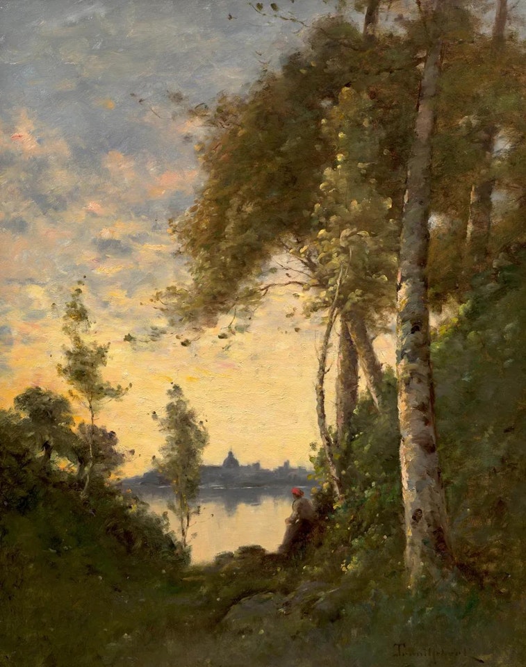 Woman at the water"s edge by Paul Désiré Trouillebert