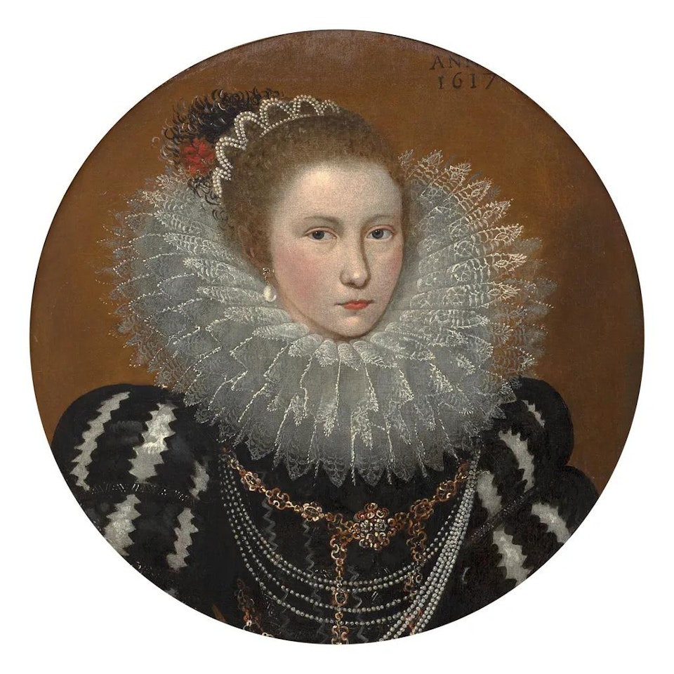 Portrait de femme à la fraise de dentelles by Italian School