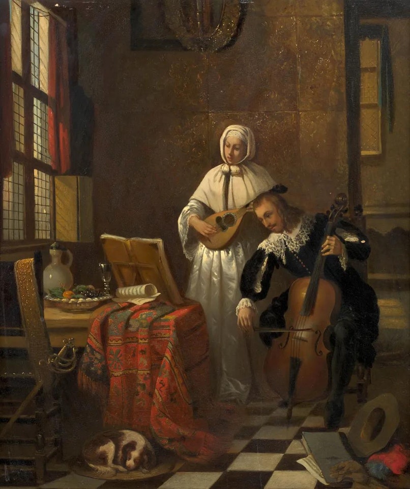 Musiciens dans un intérieur by Dutch School
