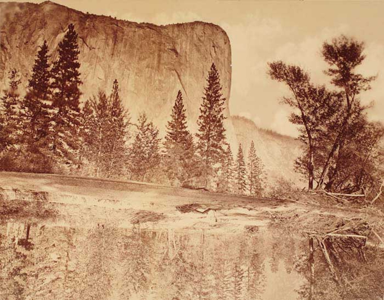 Pair of variant photographs from the "Valley of the Yo-semite." by Eadweard Muybridge