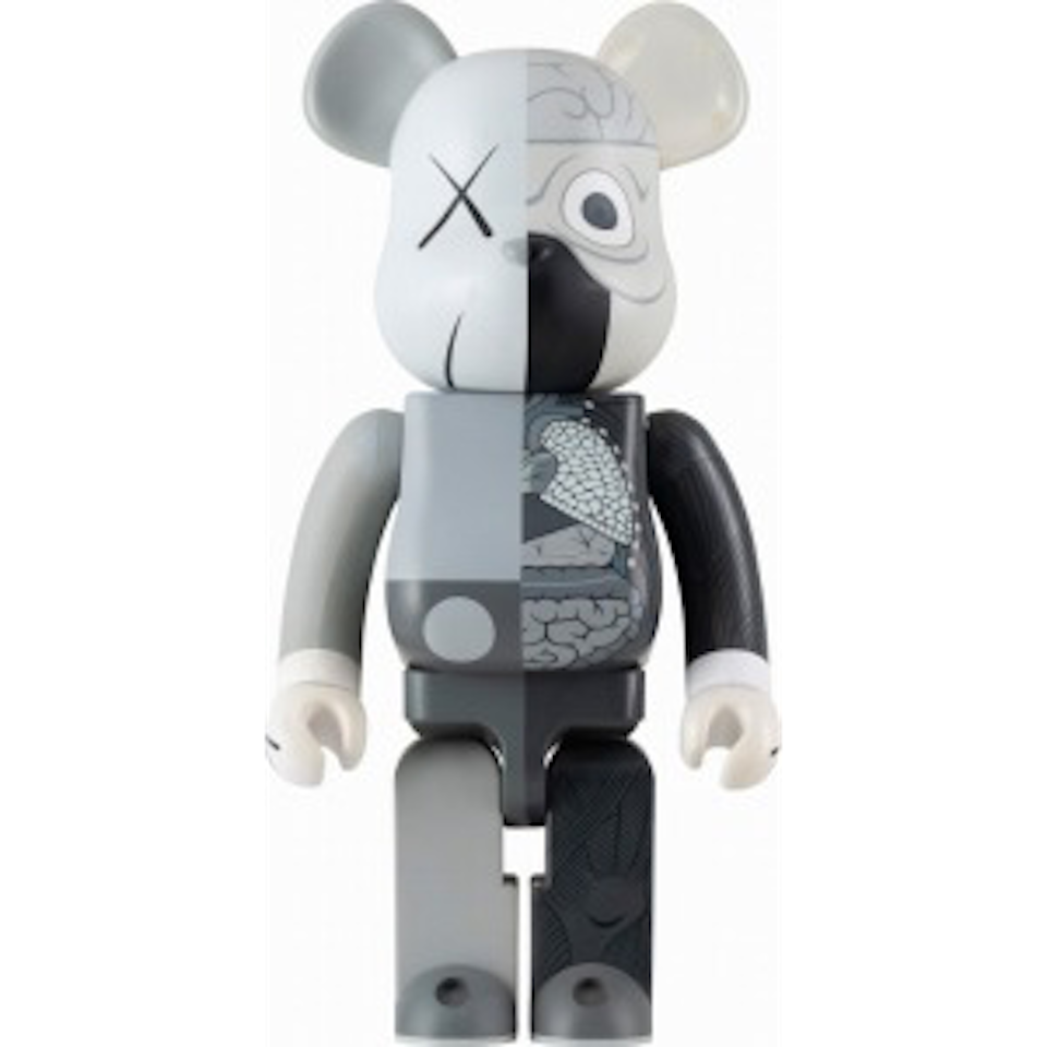 BE@RBRICK COMPANION 1000% Gray Dissected by Kaws