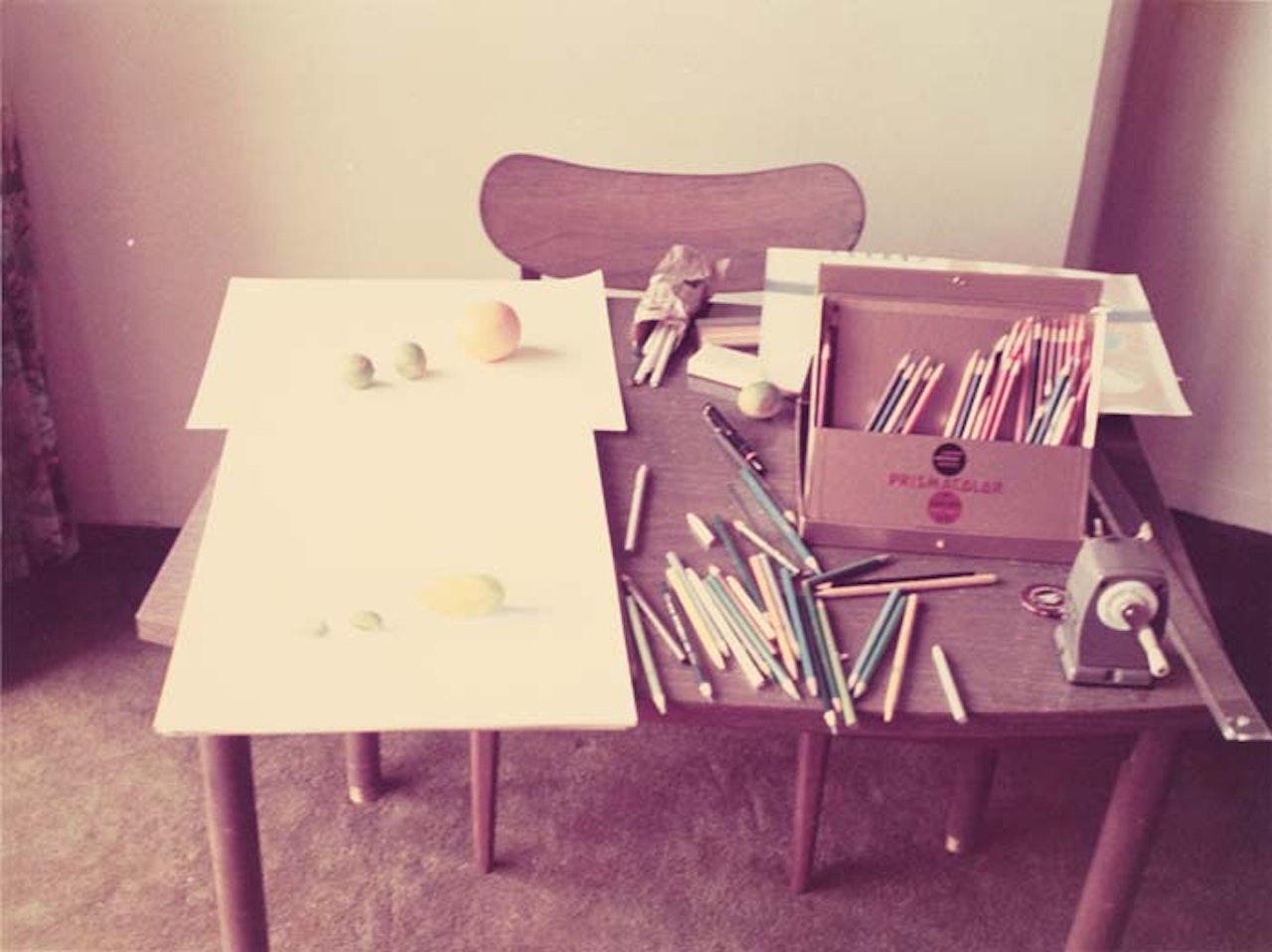 Desk with Colored Pencils by David Hockney
