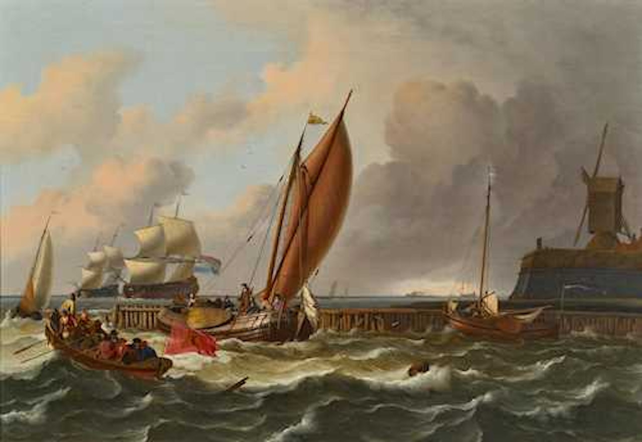 Tsar Peter the Great in his boeier before Amsterdam by Ludolf Backhuysen