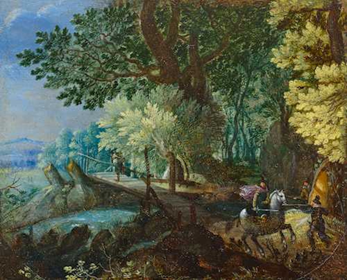 Ambush in the forest. by Flemish School