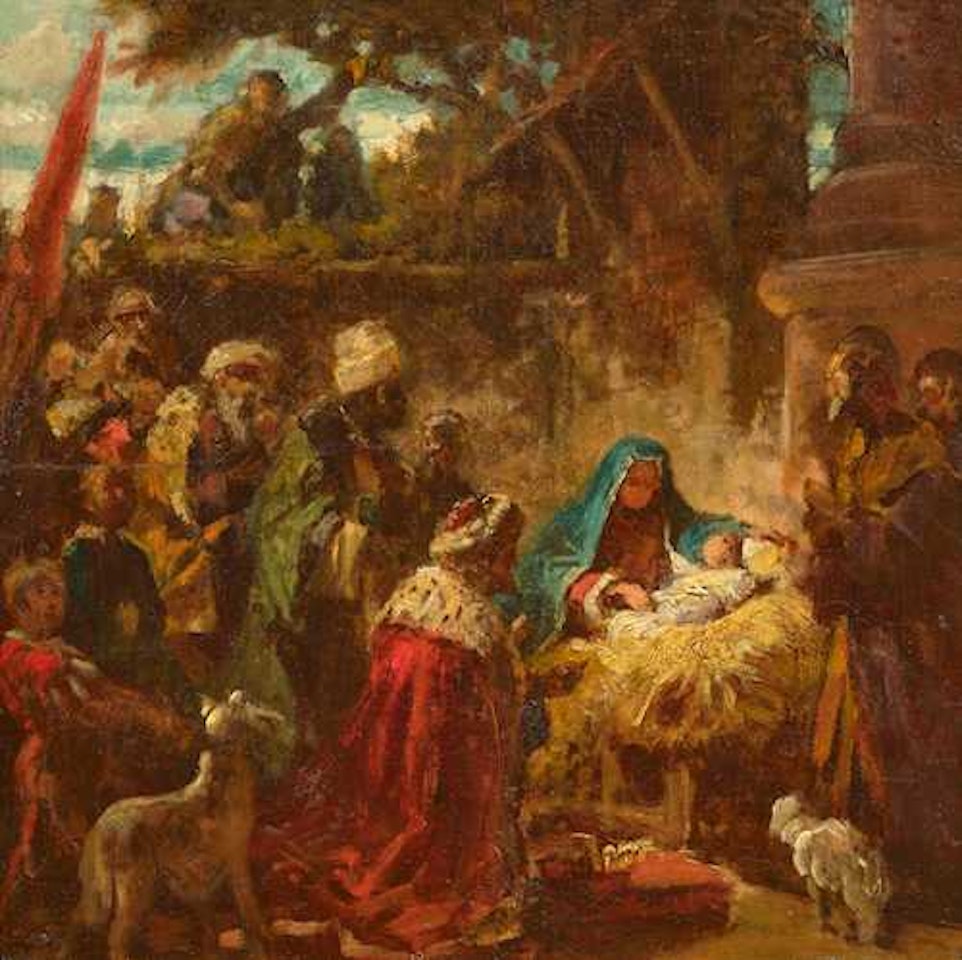 The birth of Christ (Adoration of the Magi) by Carl Spitzweg