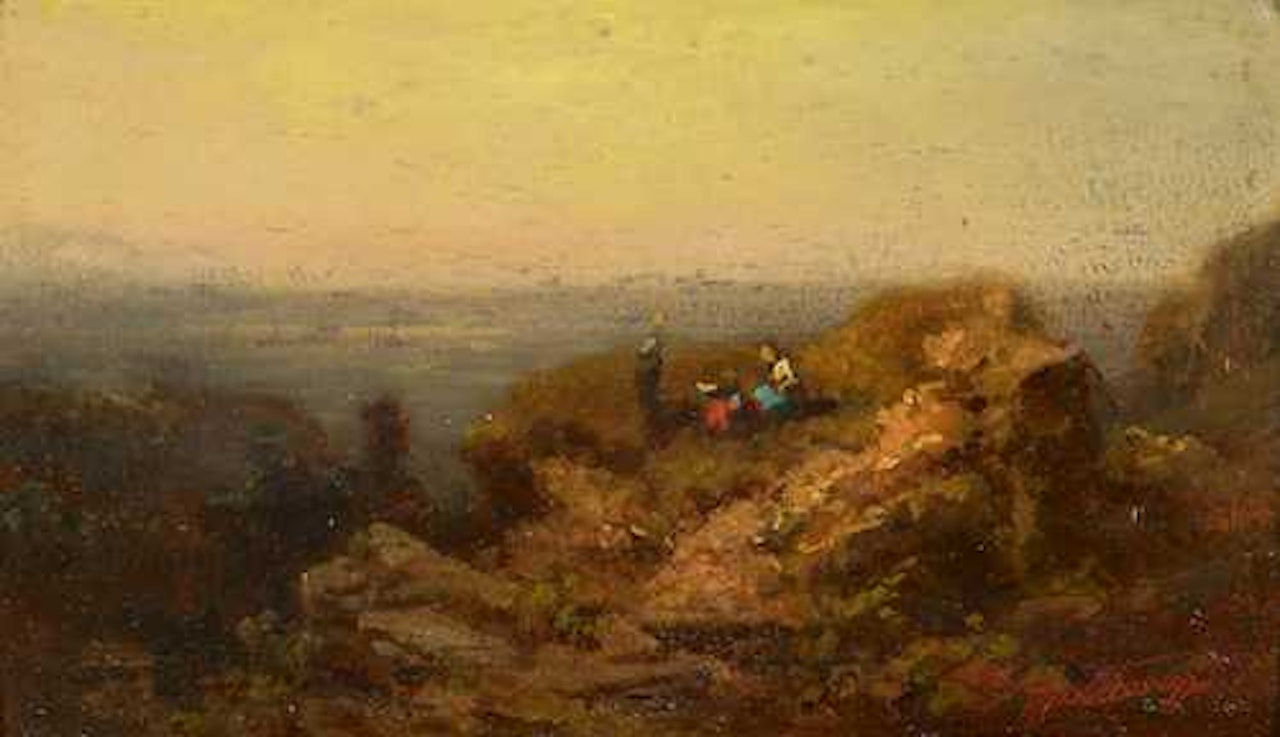 On the Alpine pasture. by Carl Spitzweg