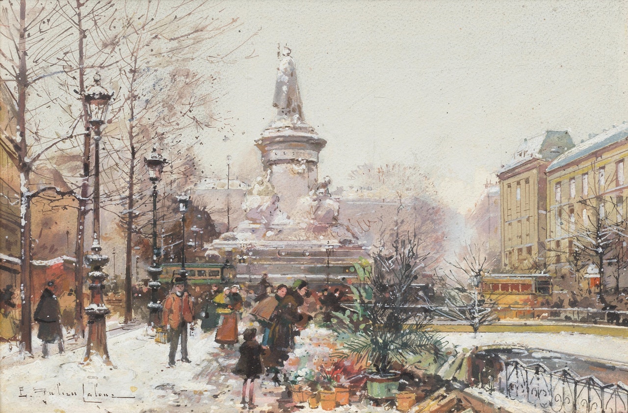 Place de la République, Paris by Eugene Galien-Laloue