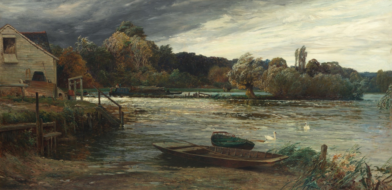The Mill Tail at Hedsor Wharf, near Cookham on the Thames by Alfred de Breanski