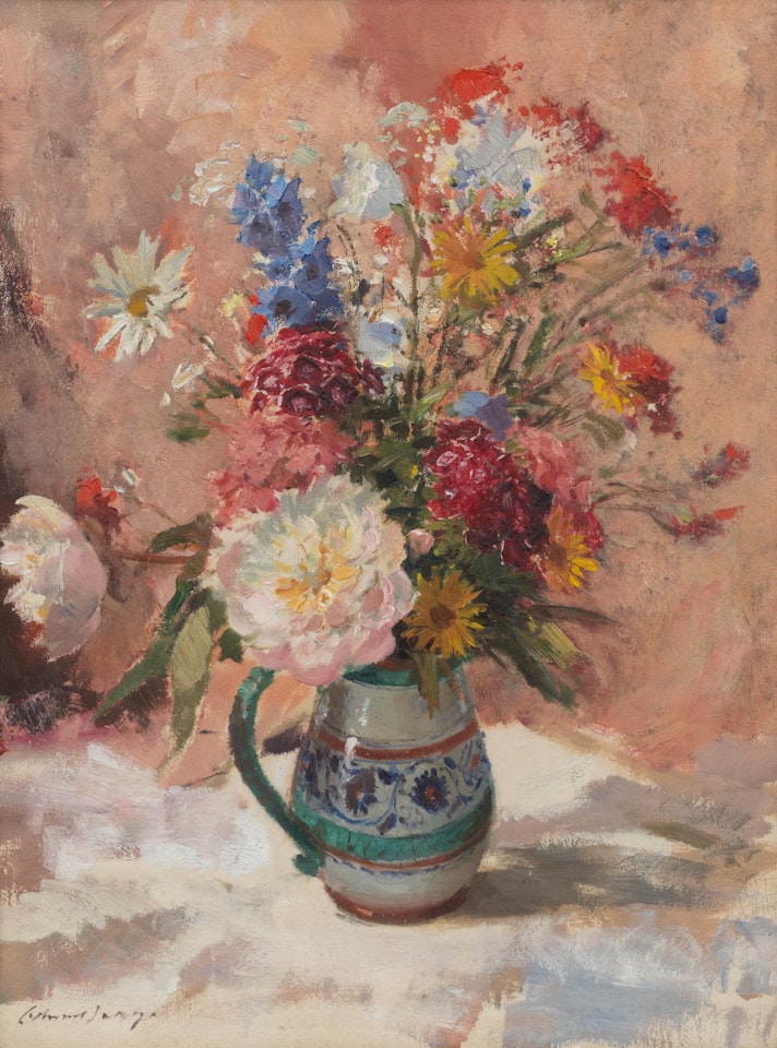 Flowers in an Italian jug by Edward Seago