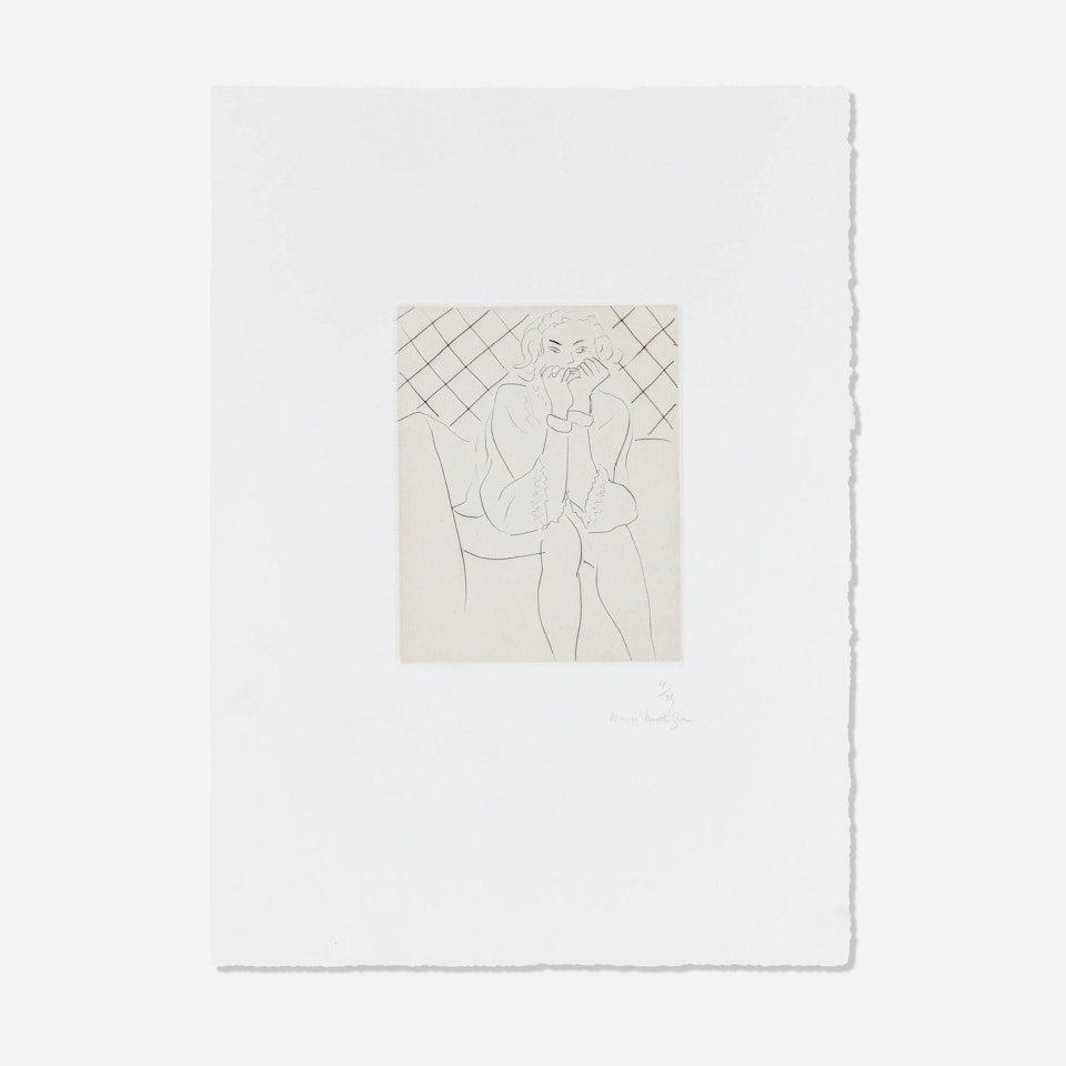 Figure assise mains au menton by Henri Matisse