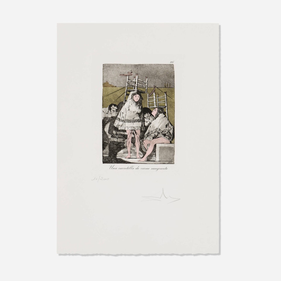 Una carretilla de carne sangrante (from the Les Caprices de Goya portfolio) by Salvador Dali