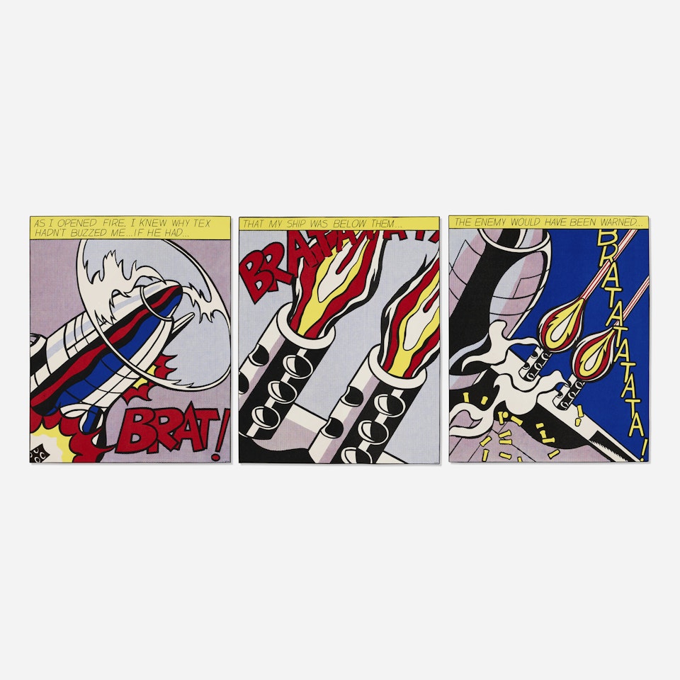 As I Opened Fire... (triptych) by Roy Lichtenstein