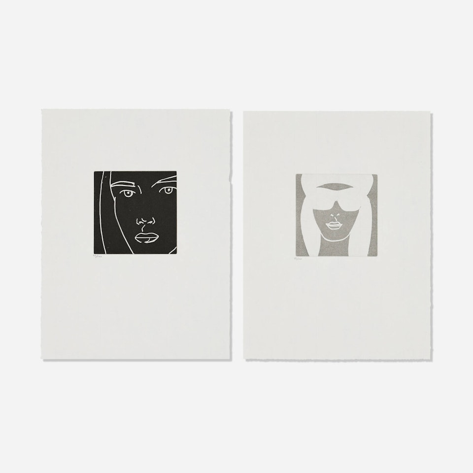 Untitled #12; Untitled #22 (two works from the Gloria portfolio) by Alex Katz
