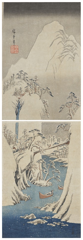 The Fuji River in snow by Utagawa Hiroshige