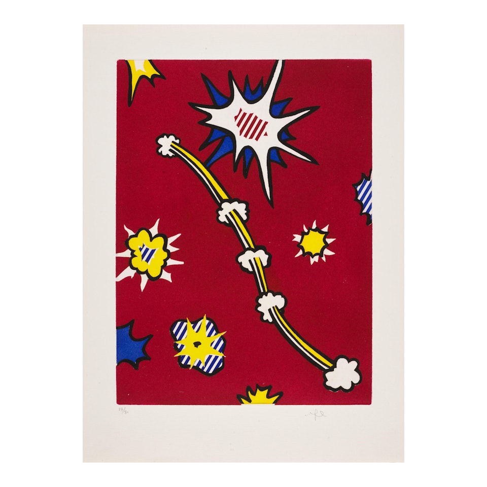 Illustration for "De Denver au Montana, Départ 27 Mai 1972 (II), from La Nouvelle Chute de l"Amérique (Corlett 276) by Roy Lichtenstein