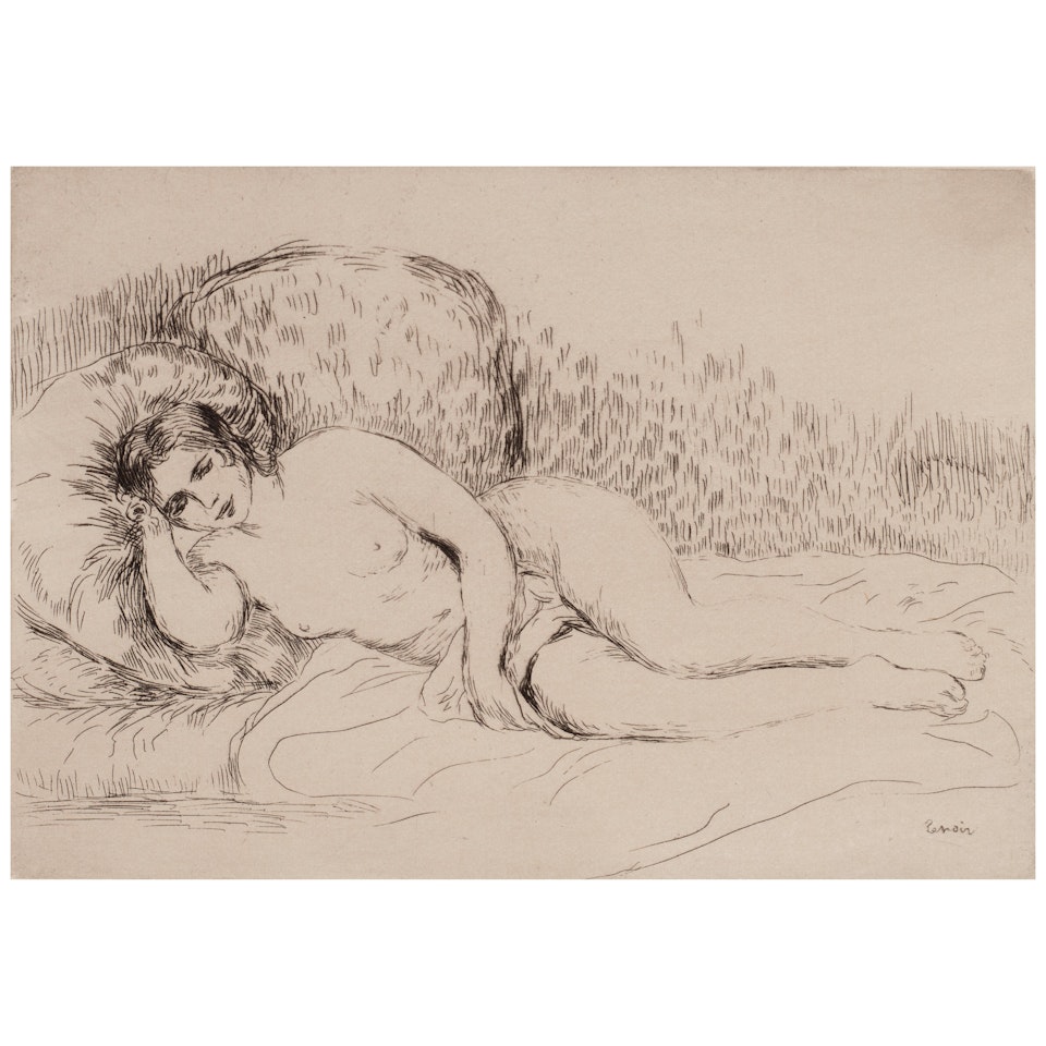 Femme nue couchée (tournée à gauche) (Delteil/Stella 15) by Pierre-Auguste Renoir
