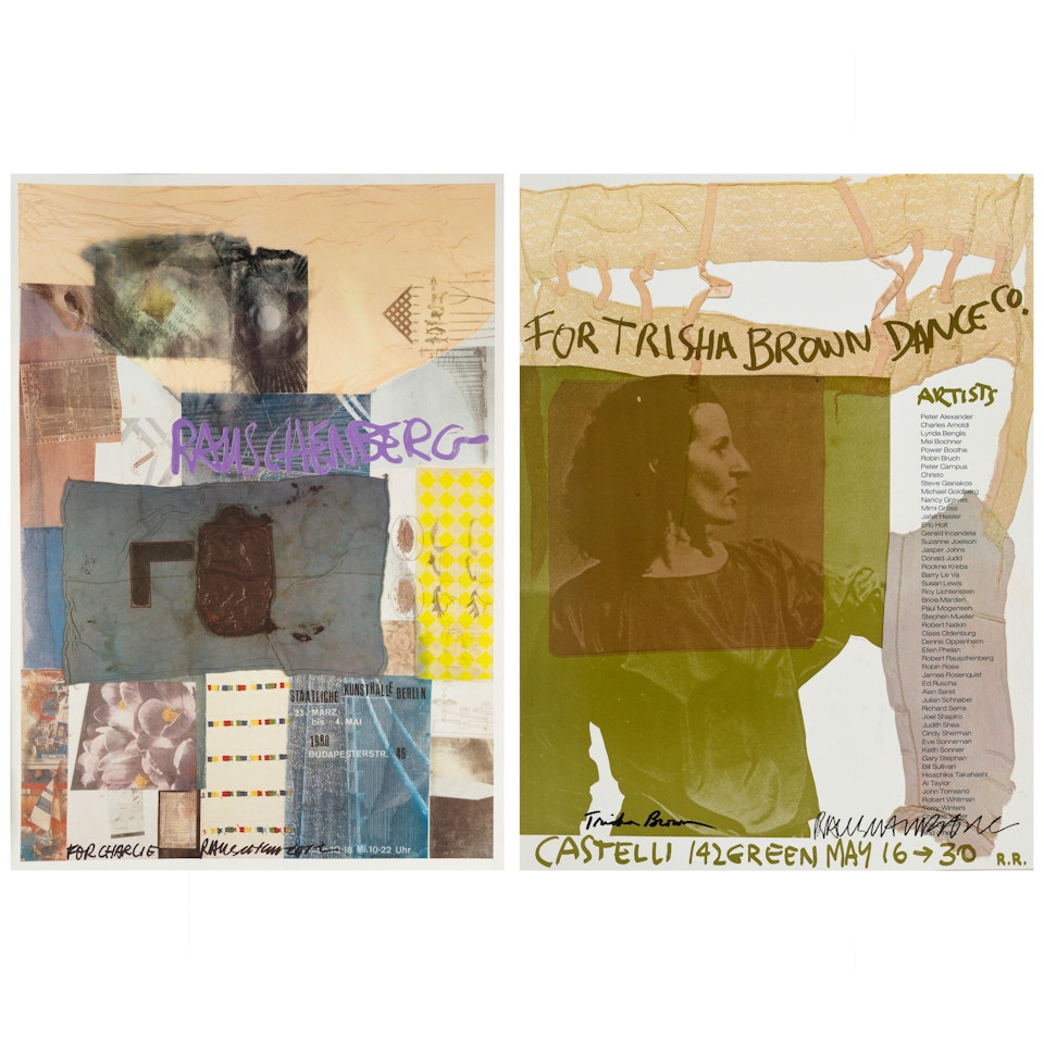 Staatliche Kunsthalle Berlin Exhibition Poster; For Trisha Brown Dance Co. (2 works) by Robert Rauschenberg