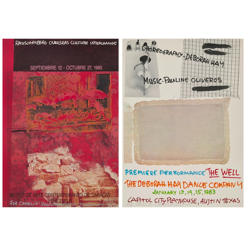 Poster for ROCI Venezula; The Well, Poster for The Deborah Hay Dance Company (2 works) by Robert Rauschenberg