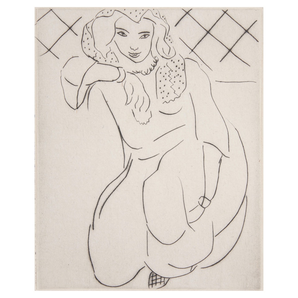 Orientale accroupie, voile sur la tête (Duthuit 155) by Henri Matisse