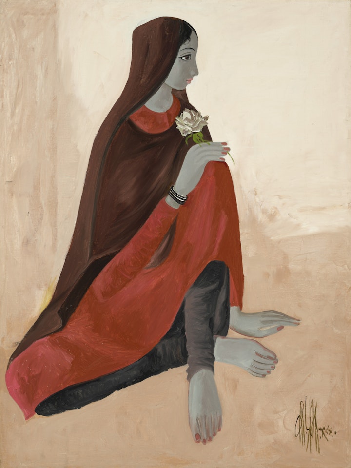 Untitled (Seated Lady) by B Prabha