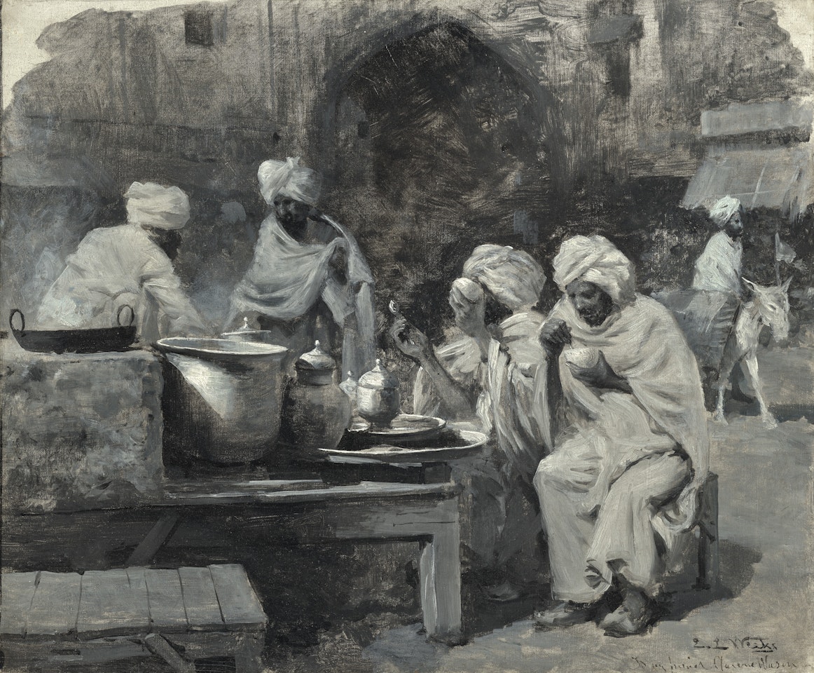 An Open-Air Restaurant, Lahore by Edwin Lord Weeks