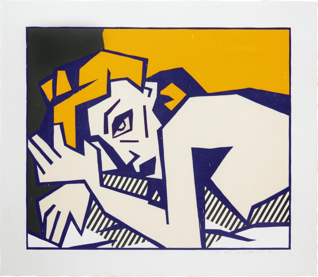 Reclining Nude , from the Expressionist Woodcut series by Roy Lichtenstein