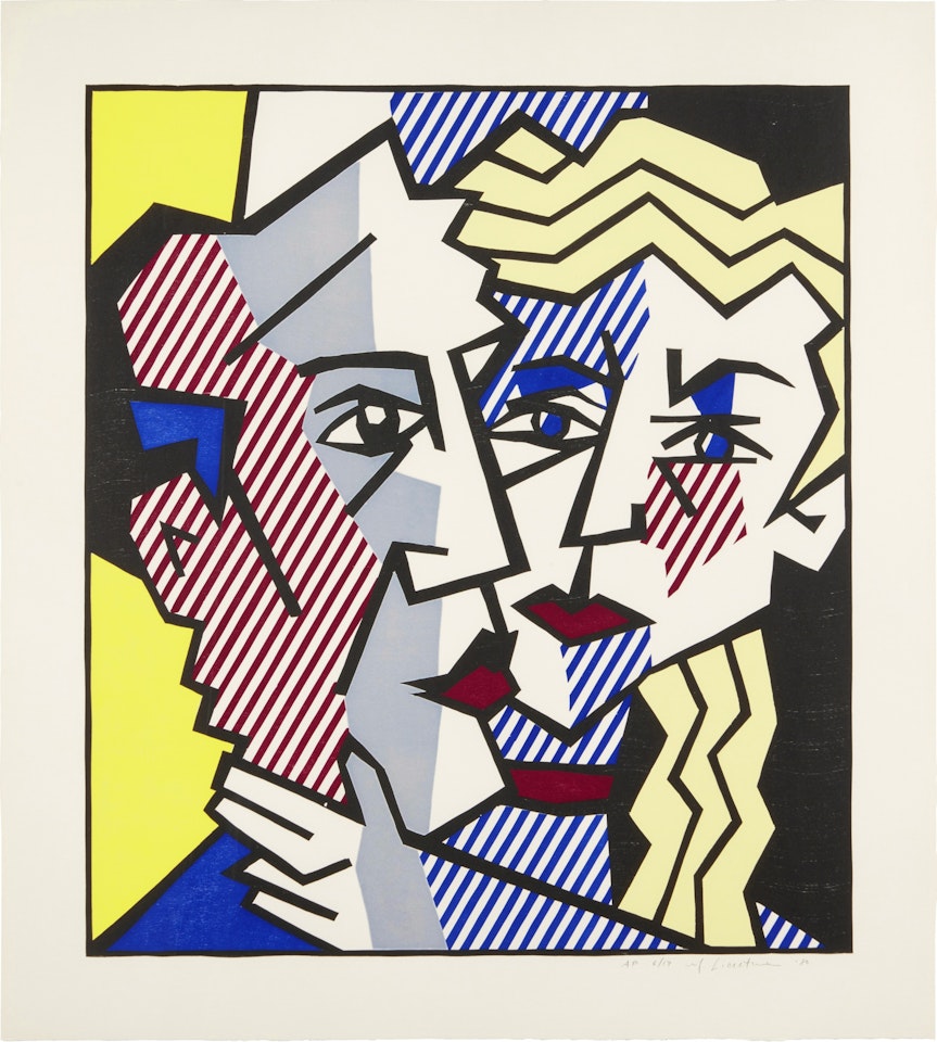 The Couple , from the Expressionist Woodcut series by Roy Lichtenstein