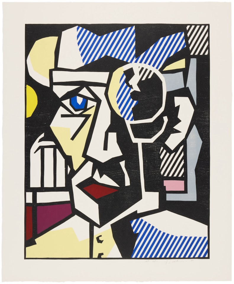 Dr. Waldmann, from the Expressionist Woodcut series by Roy Lichtenstein
